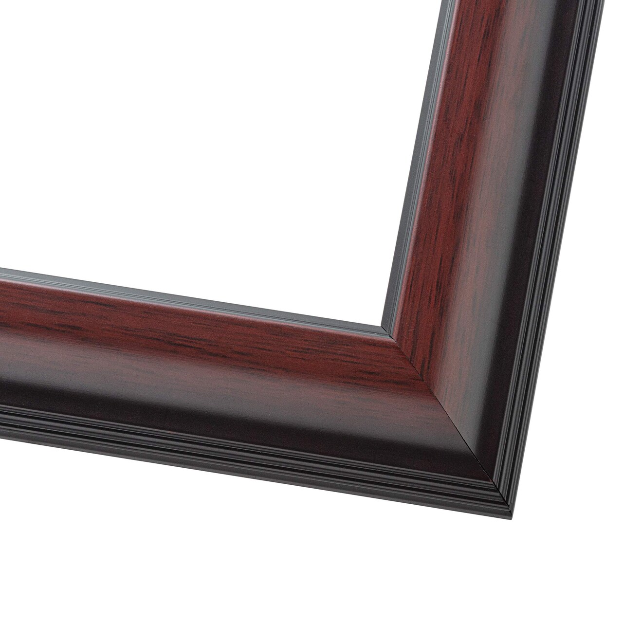 Square Linear Brown Picture Frame - UV Acrylic, Foam Board Backing, Hanging Hardware